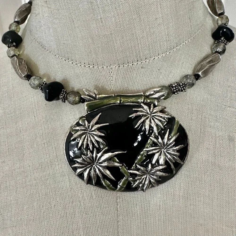 Chico’s Haute Couture Bamboo Pendant Necklace